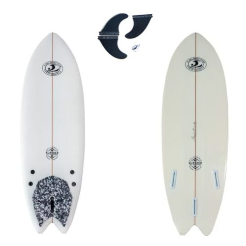 גלשן CBC Slasher Fish באורך 5'8 עם פיש טייל, ריילים קשיחים וגרפיקה מקצועית – מושלם לביצועים חדים ותגובה מהירה על הגלים.