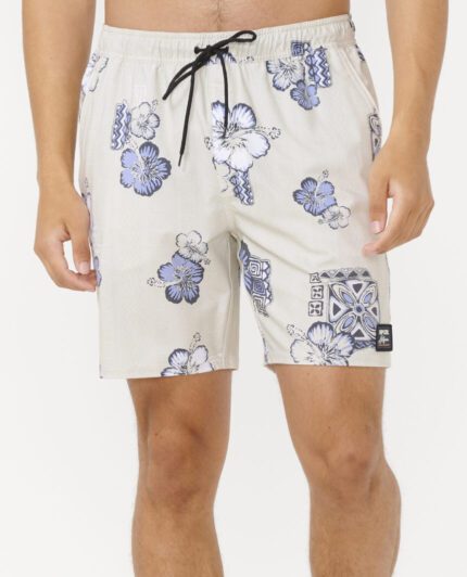 מכנסי גלישה בעיצוב ייחודי עם Hoffman Fabrics, בד גמיש ממוחזר עם הדפסים אייקוניים, כיס אחורי, תווית לוגו וטכנולוגיית DWR לדחיית נוזלים