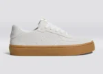 סניקרס LUAN PRO בגוון גאם סמוק עם זמש לבן ולוגו Off-White – בעיצובו של לואן אוליביירה