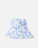 כובע באקט עם שוליים רחבים מבד קנבס צבעוני, מספק הגנה מהשמש במראה קיצי ואופנתי.