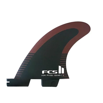 חרבות FCS II PYZEL QUAD REAR FIN SET אחוריות כפולות מעוצבות של ג'ון פייזל "JP". משולבות עם סט החרבות טרי Pyzel.