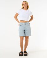 AGGIE RELAXED DEN SHORT ג׳ינס קצר נשים