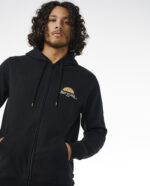 TUBED AND HAZED ZIP THRU HOOD